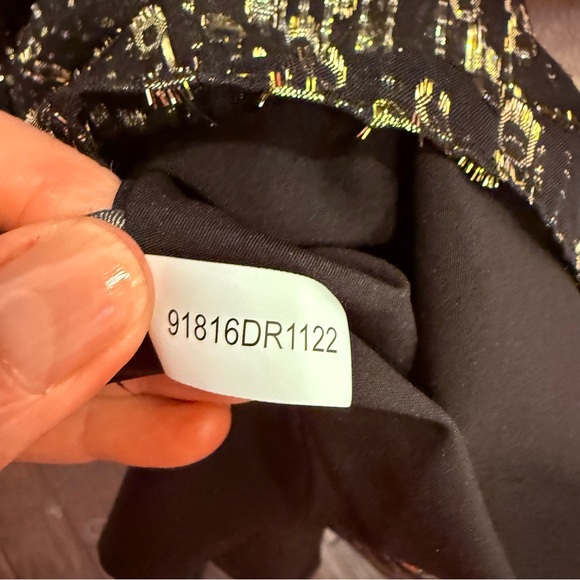 NWT Women’s ANTONIO MELANI Black/Gold Metallic Mini Dress Sz 12 - Picture 10 of 14